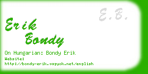 erik bondy business card